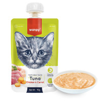 Кремові ласощі для котів Wanpy Tuna Chicken & Carrot тунець, курка та морква 70 г