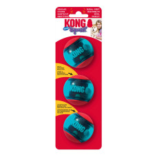 Іграшка для собак KONG Squeezz Action Ball Red (червоні м’ячі з пискавкою, набір 3 шт.), розмір S