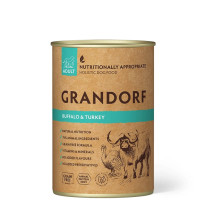 Вологий корм для дорослих собак Grandorf BUFFALO & TURKEY з м'ясом буйвола та індичкою, 400 г