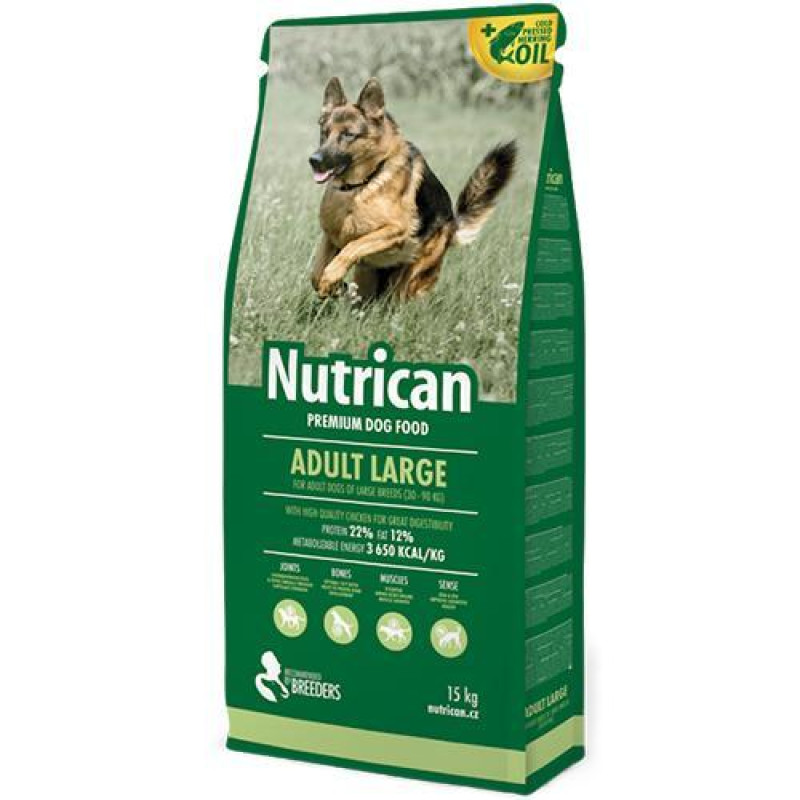 Сухий корм Nutrican Adult Large з м’ясом для дорослих собак великих порід, 15 кг