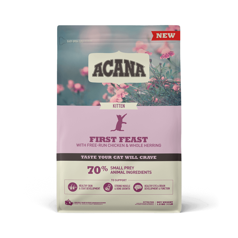 Сухий корм ACANA First Feast Cat для кошенят з куркою, оселедцем та яйцем, 1,8 кг
