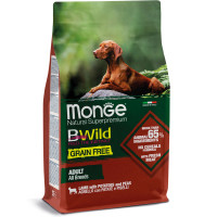 Сухий корм Monge Dog Bwild Grain Free з ягням для дорослих собак, 2.5 кг