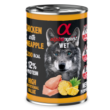 Вологий корм Alpha Spirit Chicken with Pineapple з куркою та ананасом для дорослих собак усіх порід, 400 г