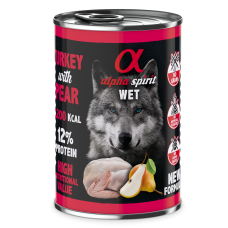 Вологий корм Alpha Spirit Turkey with Pear з індичкою та грушею для дорослих собак усіх порід, 400 г