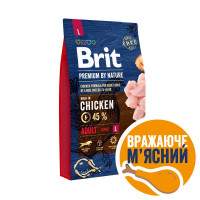 Сухий корм Brit Premium Dog Adult L (курка) для дорослих собак великих порід 25–45 кг, 8кг 