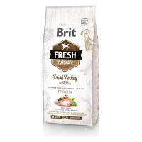 Сухий корм Brit Fresh Light Fit & Slim Adult (індичка та горох) для дорослих собак із низькою активністю та зайвою вагою, 12кг
