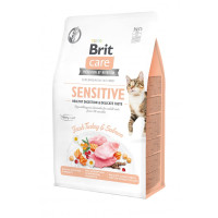 Сухий беззерновий корм Brit Care Cat Grain Free Sensitive HDigestion and Delicate Taste - для котів з чутливим травленням, з індичкою та лососем 400 г