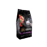Сухий корм SAVORY з ягням та індичкою для дорослих собак середніх порід, 1 кг