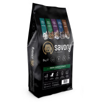Сухий корм SAVORY з індичкою та качкою для дорослих котів гурманів, 8 кг