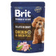 Вологий корм для собак малих порід Brit Premium філе в соусі (курка та зелений горошок), 85 г