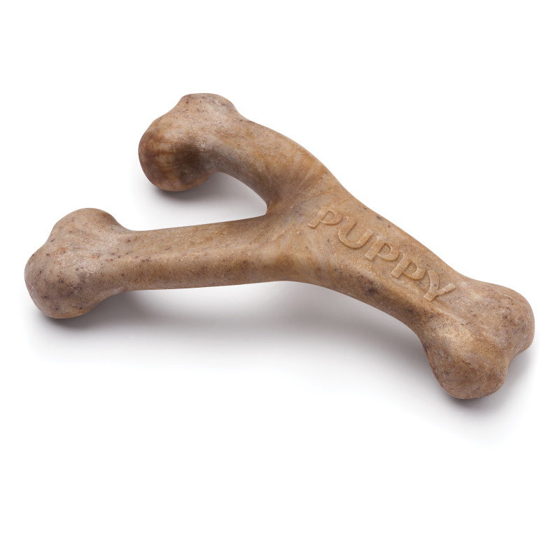 Іграшка для гризіння Benebone Puppy Wishbone Bacon «Важіль» зі смаком бекону для цуценят, розмір MEDIUM, до 27 кг