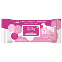 Вологі серветки для всіх типів шерсті котів, собак та кроликів Inodorina Everyday Aloe Vera з ароматом алое вера, 110 шт