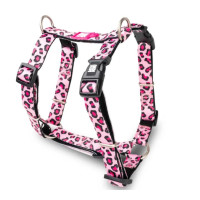Шлейка для собак Max & Molly H-Harness Leopard Pink з леопардовим принтом, M
