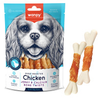 Ласощі для собак Wanpy Chicken Jerky & Calcium Bone Twists з куркою та кальцієм