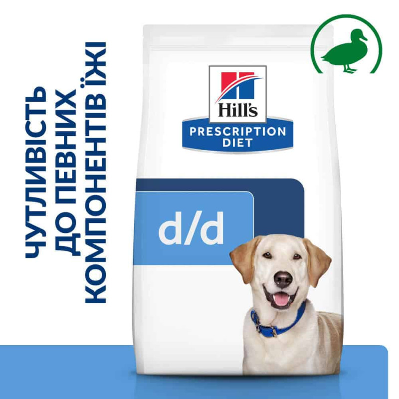 Hill’s PRESCRIPTION DIET d/d Сухий корм для собак при харчовій алергії, з качкою та рисом, 12 кг