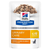 Влажный корм Hill's PRESCRIPTION DIET c/d для кошек для поддержки мочевыделительной системы, с курицей, пауч 85 г