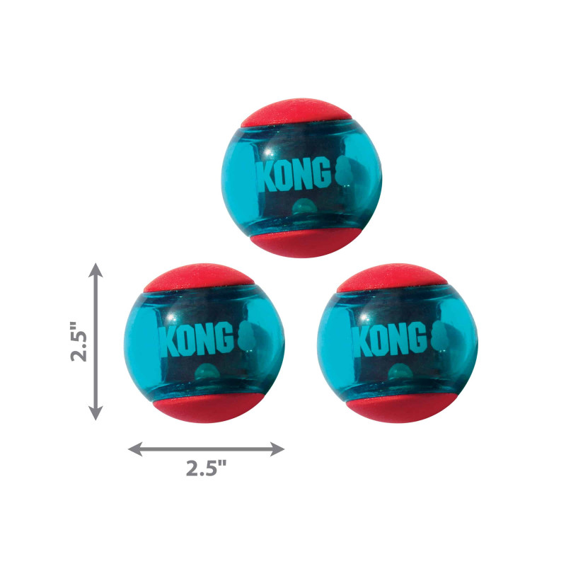 Іграшка для собак KONG Squeezz Action Ball Red (червоні м’ячі з пискавкою, набір 3 шт.), розмір M