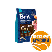 Сухой корм Brit Premium Dog Sensitive (ягненок) для собак всех пород с чувствительным пищеварением, 3кг