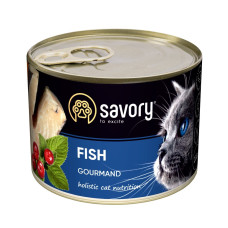 Вологий корм SAVORY з рибою для дорослих вибагливих котів, 200 г