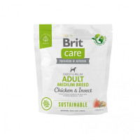 Сухий корм Brit Care Dog Sustainable Adult Medium Breed (курка та комахи) для дорослих собак середніх порід, 1 кг