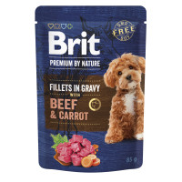 Вологий корм для собак малих порід Brit Premium філе в соусі (яловичина та морква), 85 г