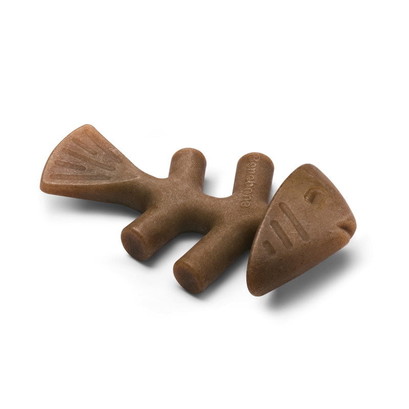Іграшка для гризіння Benebone Fishbone Salmon «Рибна кістка» зі смаком лосося для собак, розмір LARGE, до 40 кг