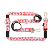 Повідець багатофункціональний Max & Molly Multi-Function Leash Strawberry Dream з принтом Полунична мрія, S
