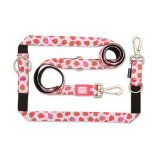 Повідець багатофункціональний Max & Molly Multi-Function Leash Strawberry Dream з принтом Полунична мрія, S