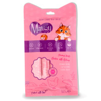 Ласощі кремові для котів Mavsy CREAMY LICKABLE TREATS CHICKEN WITH SALMON з м’яса курки та філе лосося, 15 г (5 шт)