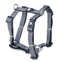 Шлейка для собак Max & Molly H-Harness Mykonos Black з принтом Міконос, S