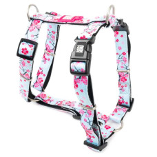 Шлейка для собак Max & Molly H-Harness Cherry Bloom з принтом Вишневе цвітіння, S