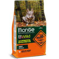 Сухий корм Monge Dog Bwild Grain Free з качкою для дорослих собак, 2.5 кг