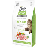 Сухий беззерновий корм Brit Care Cat Grain Free Senior Weight Control - для котів похилого віку з надмірною вагою, з куркою 7 кг
