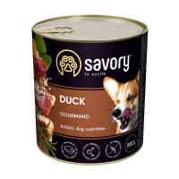  Влажный корм SAVORY с уткой для взрослых собак всех пород, 800 г