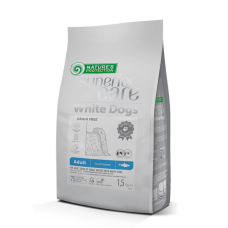 Сухий беззерновий корм Nature's Protection (Нейчер Протекшн) Superior Care White Dogs Grain Free Herring Adult Small для дорослих собак малих (міні) порід з білим забарвленням шерсті та оселедцем, 1,5 кг