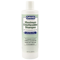 Шампунь Davis Maximum Chlorhexidine Shampoo для собак і котів з захворюваннями шкіри і шерсті з 4% хлоргексидином 355 мл