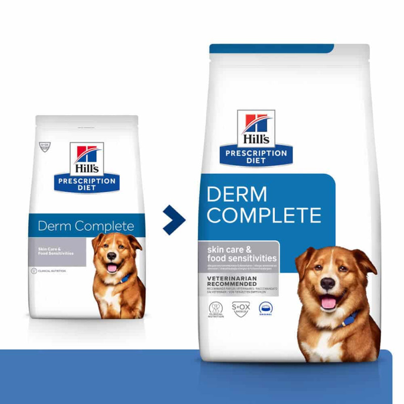 Сухой корм Hill's Prescription Diet Derm Complete для собак, поддержка при пищевой аллергии и атопическом дерматите, 4 кг
