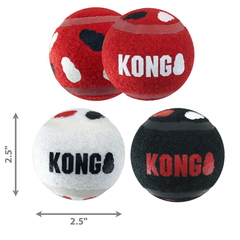 Іграшка для собак KONG Signature Sport Balls (фірмові спортивні м’ячі, набір 3 шт.), розмір M
