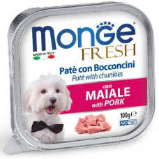 Вологий корм Monge Dog Fresh з свининою для дорослих собак, 100 г