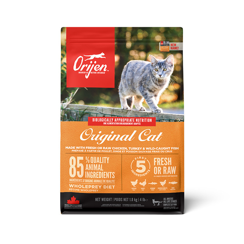 Сухий корм ORIJEN Original з м’ясом для дорослих котів, 1.8 кг