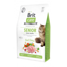 Сухий беззерновий корм Brit Care Cat Grain Free Senior Weight Control - для котів похилого віку з надмірною вагою, з куркою 2 кг