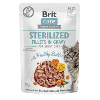 Вологий корм Brit Care Sterilized Fillets in Gravy Hearty Rubbit - для стерилізованих котів, філе в соусі з кроликом 85 г