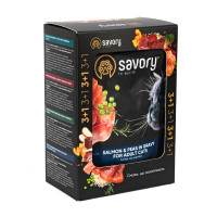 Набір паучів Savory 3+1 для котів Adult лосось з горохом в соусі 85г