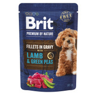 Вологий корм для собак малих порід Brit Premium філе в соусі (ягня та зелений горошок), 85 г