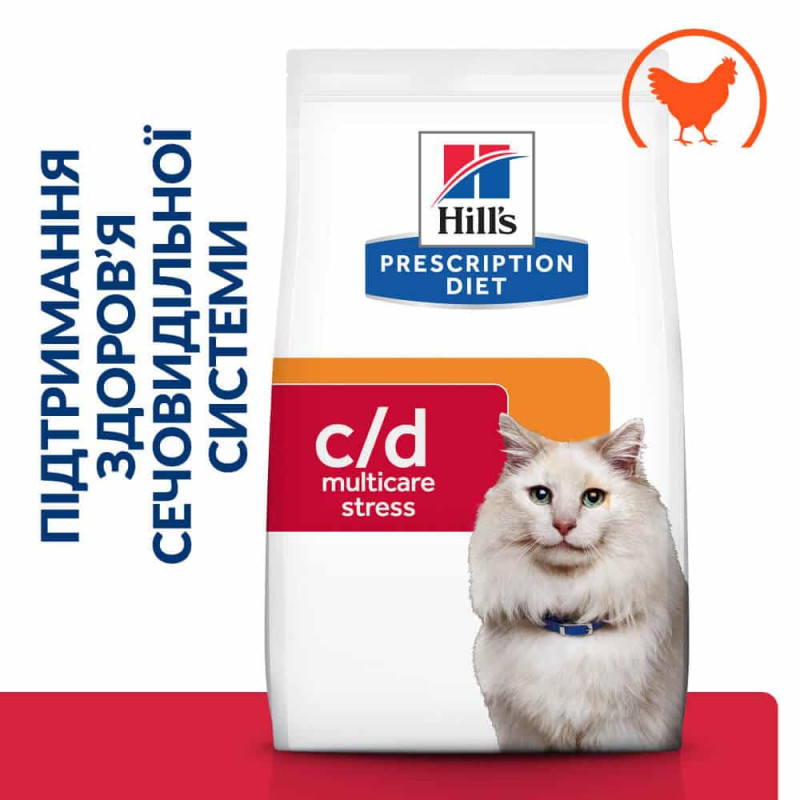 Сухий корм Hill's PRESCRIPTION DIET c/d Stress з куркою для котів для підтримки сечовидільної системи при дії стресових факторів, 1,5 кг