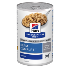Вологий корм для собак Hill's Prescription Diet Derm Complete при харчовій алергії та атопічному дерматиті, консерва 370 г
