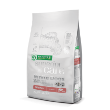 Сухий беззерновий корм Nature's Protection (Нейчер Протекшн) Superior Care White Dogs Grain Free Salmon Starter All Breeds (стартер) для цуценят усіх порід з білим забарвленням шерсті та лососем, 1,5 кг