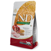 Сухий низькозерновий корм ( Фарміна ) Farmina N&D Low Grain Chicken and Pomegranate Adult для дорослих котів з куркою і гранатом 10 кг