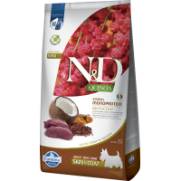 Сухий беззерновий корм Farmina (Фарміна) Dog N&D Quinoa Grain Free Skin & Coat Venison & Coconut Adult Mini для дорослих собак дрібних порід з олениною та кокосом 7 кг 