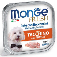 Вологий корм Monge Dog Fresh з індичкою для дорослих собак, 100 г